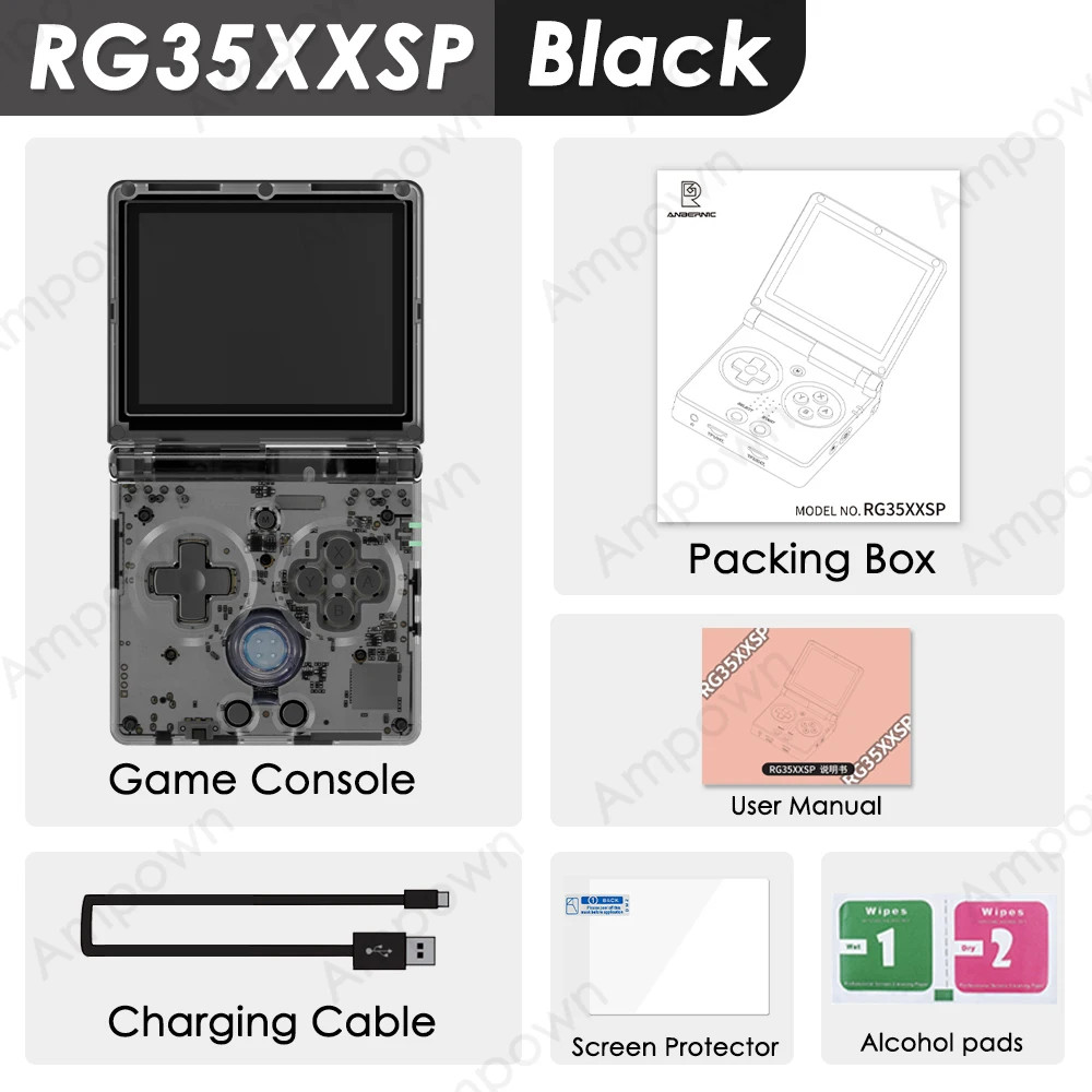Flip Handheld Console ANBERNIC RG35XXSP, 3.5″ IPS HDMI WiFi Bluetooth Linux Gift