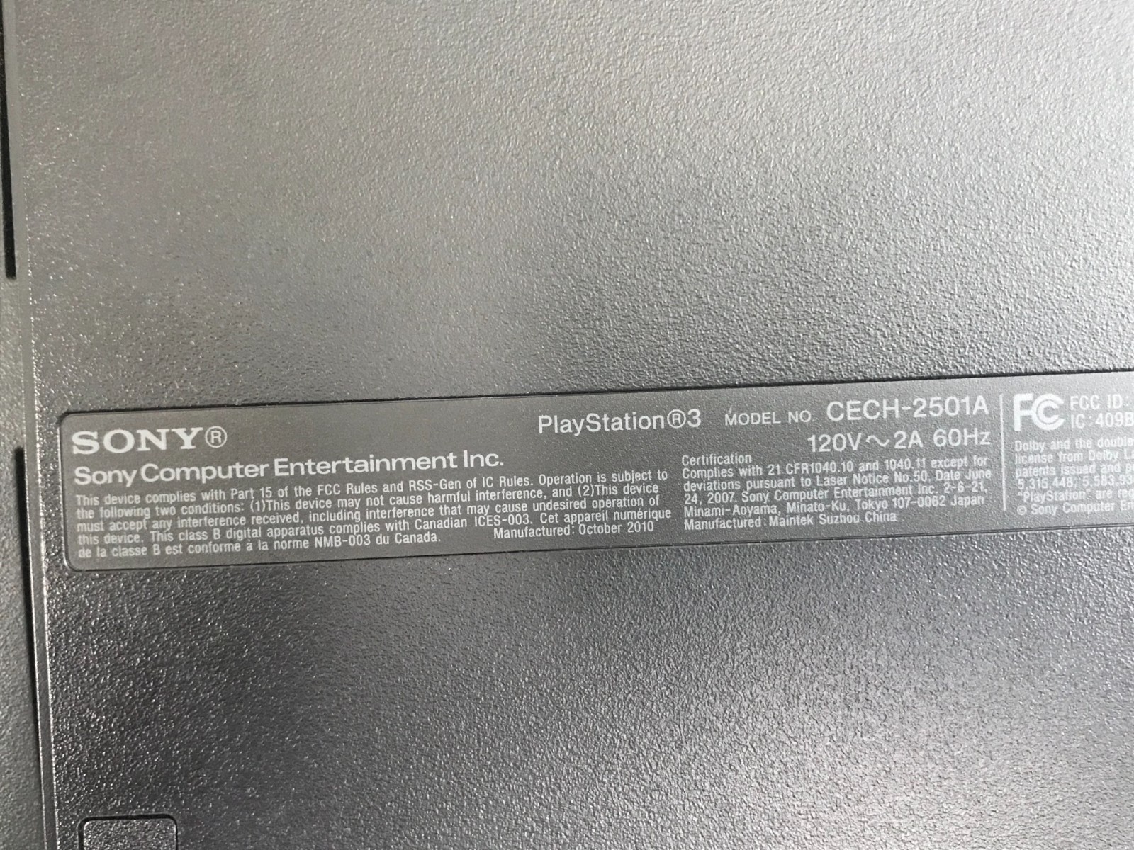 Sony PlayStation 3 PS3 160GB Console CECH-2501A w/ Sniper 2 Game *Read* – O492