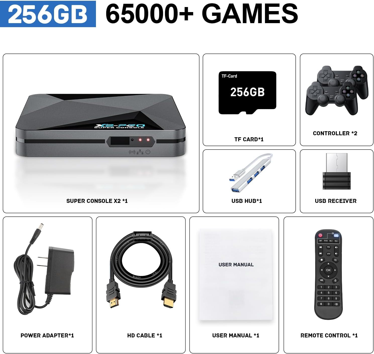 Retro Gaming Console with 65,000+ Classic Games,Super Console X2 PRO Video Game