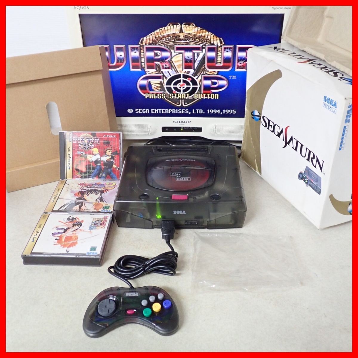 SEGA Saturn This is COOL Skeleton Console HST-0021/3220 Boxed w/3 Games Japan