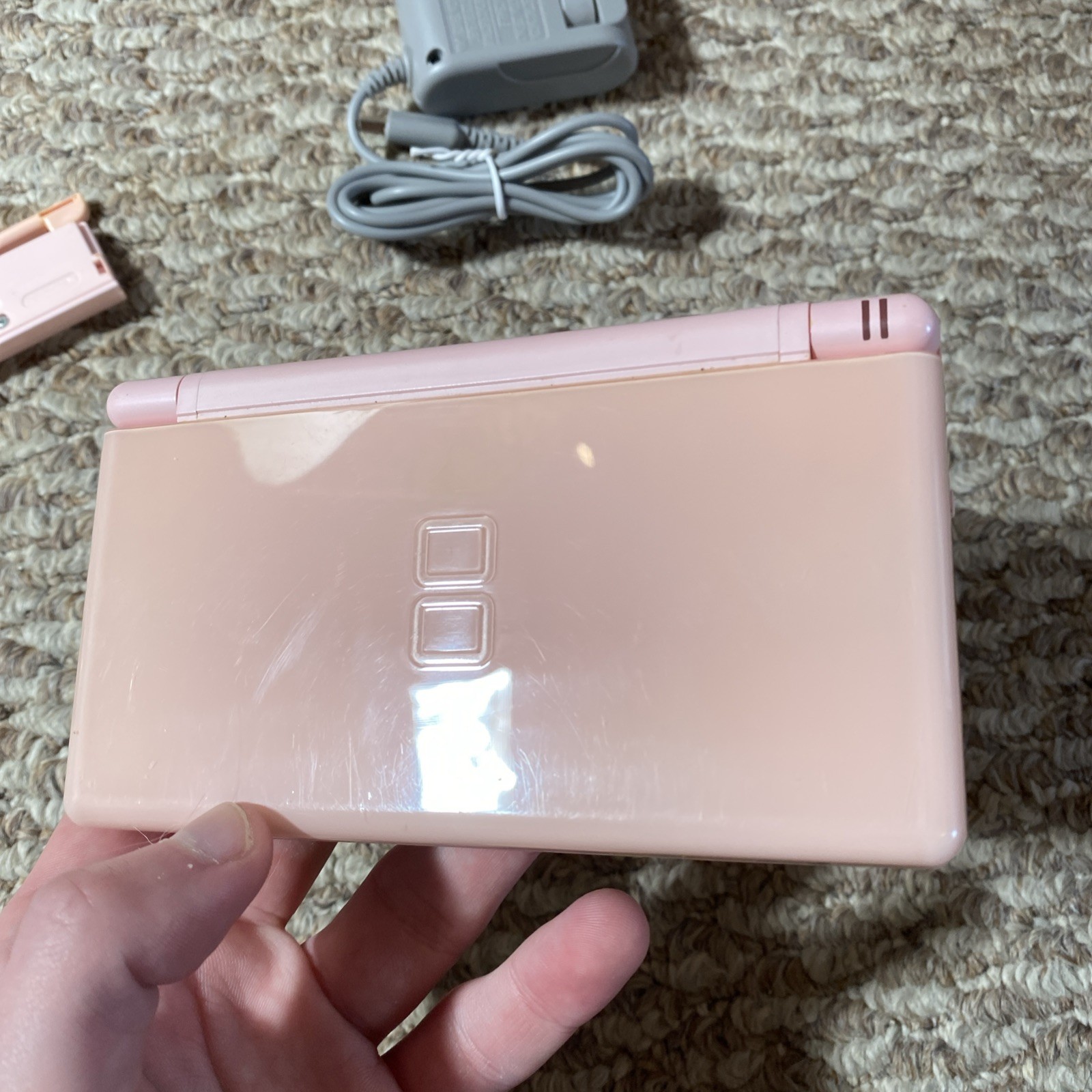Nintendo DS Lite Coral Pink Handheld System WITH CHARGER AND STYLUS! USA Version