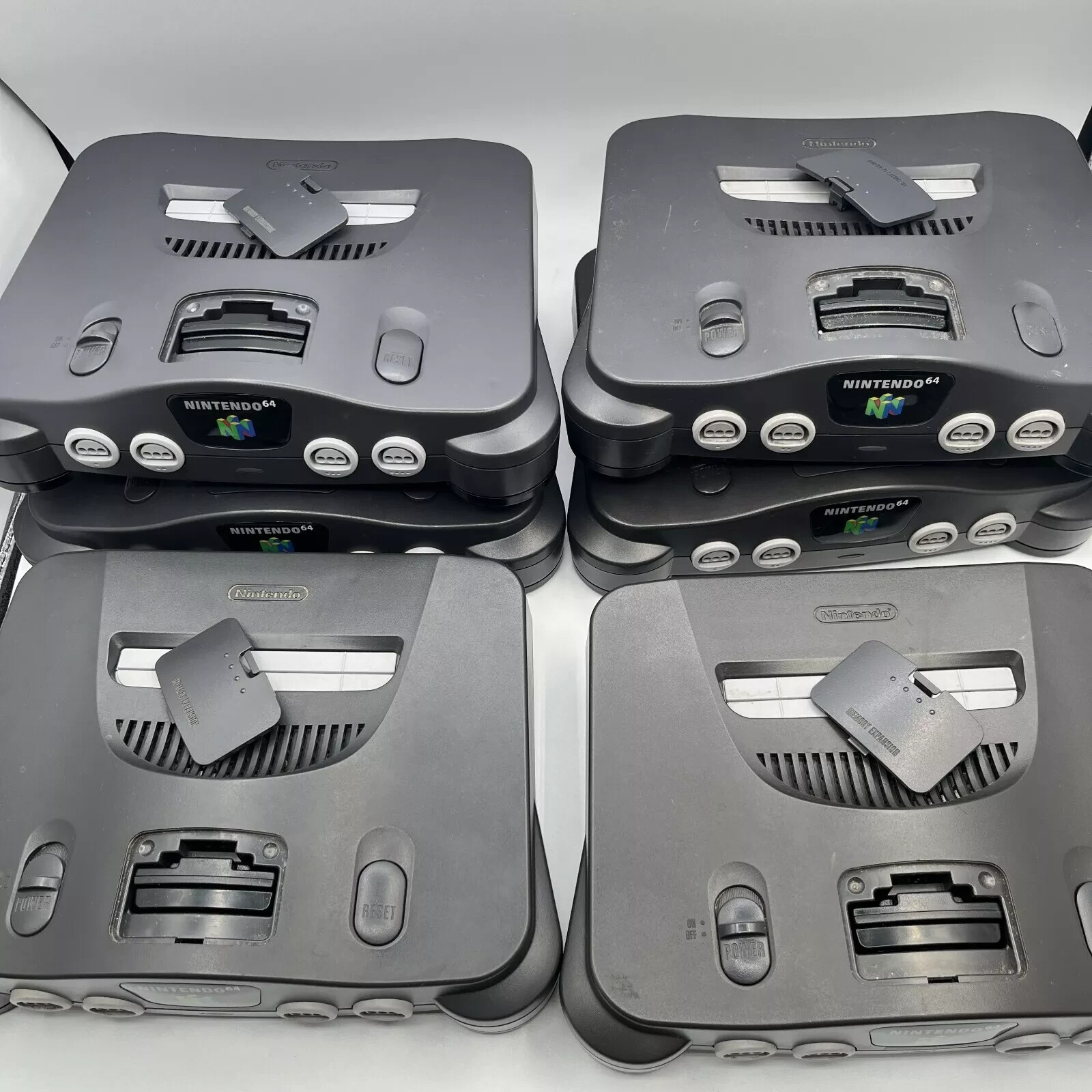 Nintendo 64 Lot of 6 Console with Jumper(Terminator) packs TESTED NUS-001