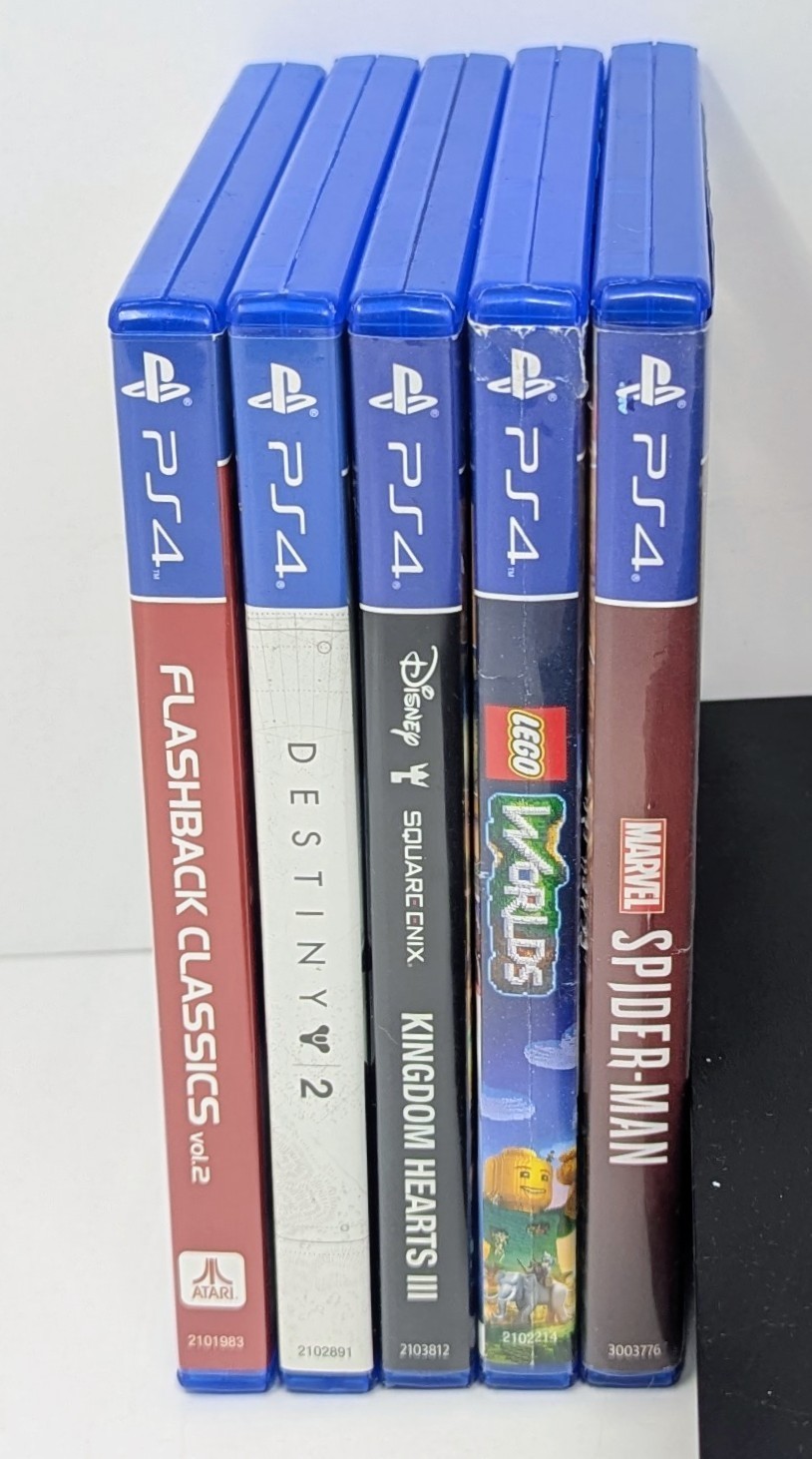 Playstation 4 PS4 500MB Black Console Bundle w/ 5 Games – Spider-Man- Tested!