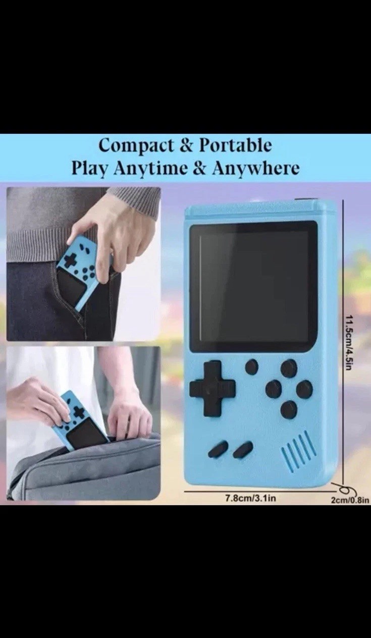 500 Classic Games Retro Handheld Console 3” LCD – TV -super mario– Rechargeable-
