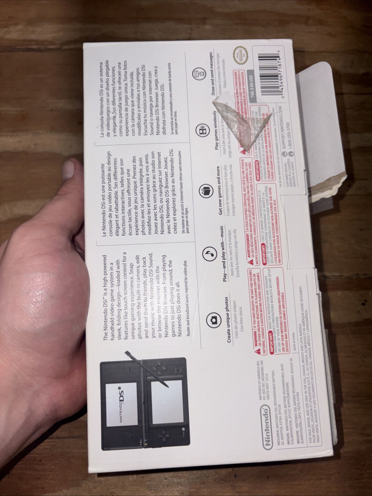 Nintendo DSi Black Handheld System in Box with Charger and Replacement Stylus