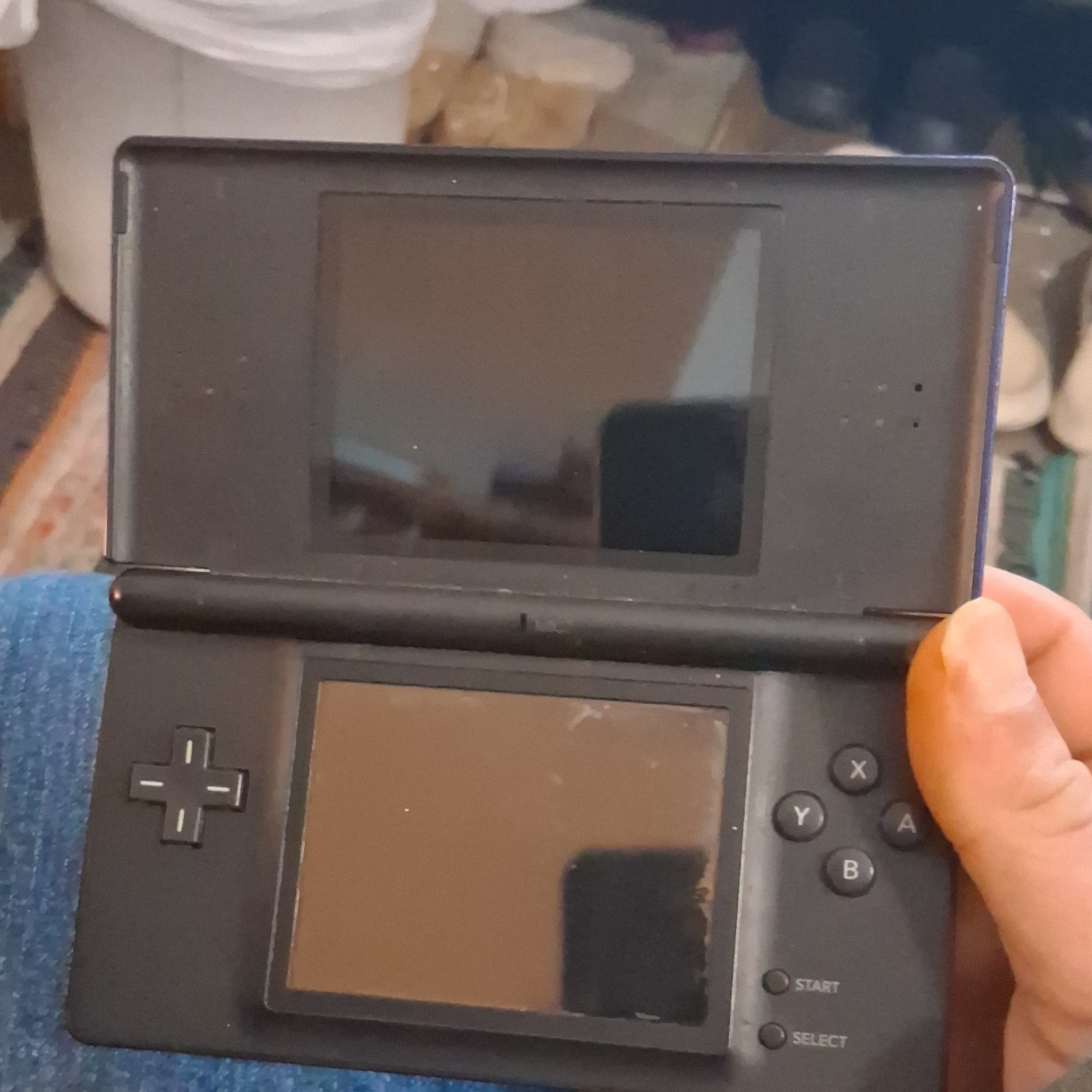 Nintendo DS Lite Black Purple Dual Screen Touch Screen Handheld Console