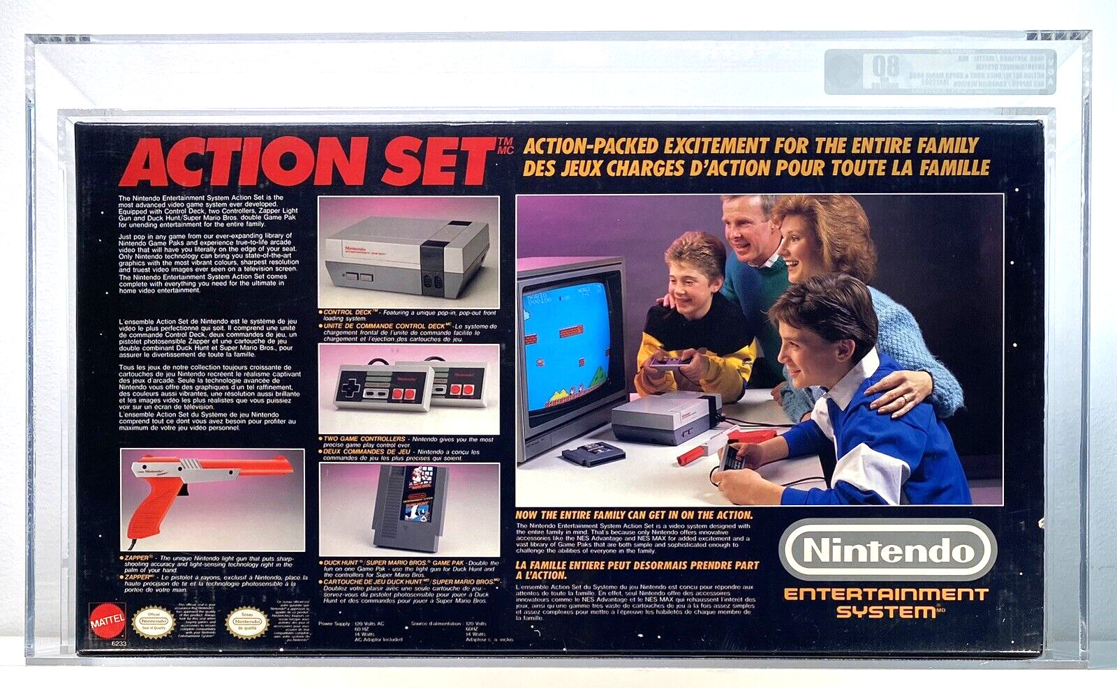 NES Nintendo Action Set Red Zapper System Console WATA VGA Grade 75+ Qualified