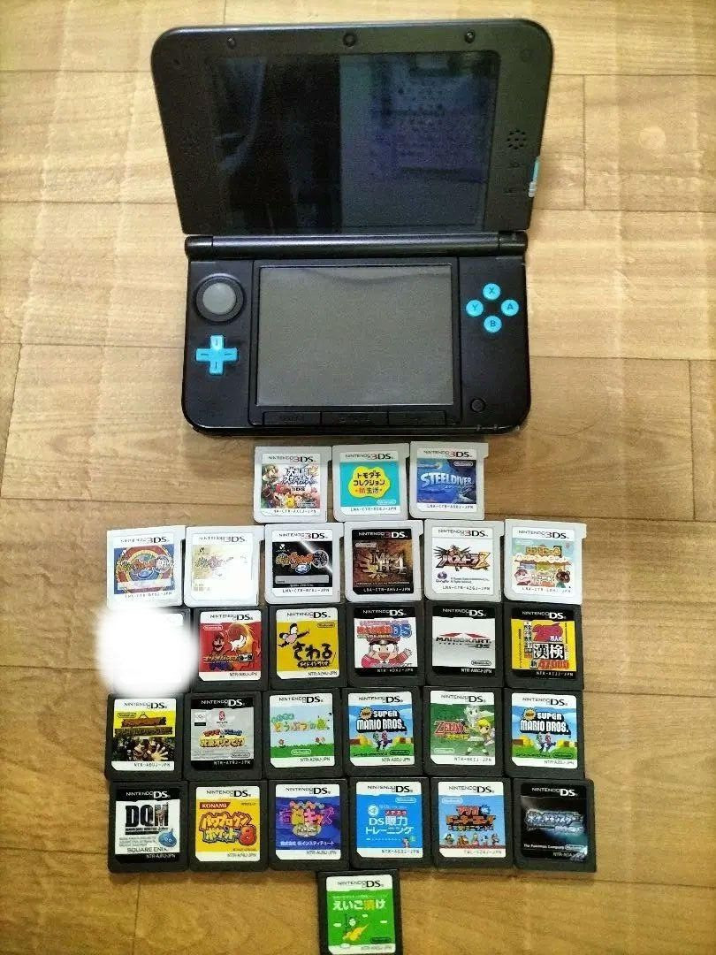 Nintendo 3DS XL LL Console Limited Pack Turquoise x Black + 27 Game Software