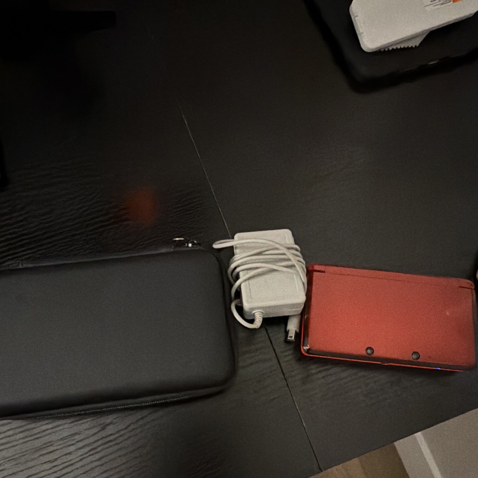 Nintendo 3DS Red Dual Screen Handheld System w/ Charger & Black Case