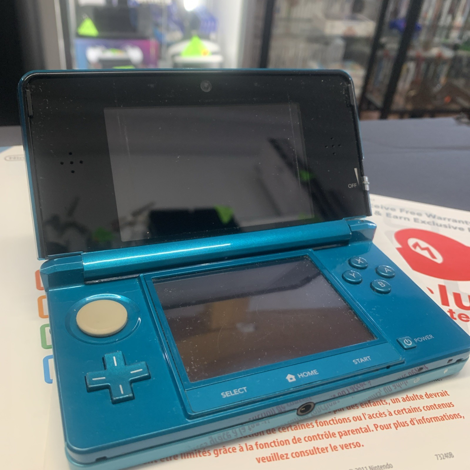 Nintendo 3DS Aqua Blue Console Complete In Box CIB CTR-001 Canadian Release OEM