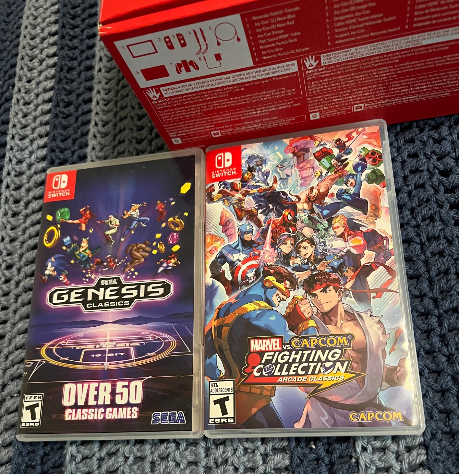 Nintendo Switch 32GB Console + Metroid, Suikoden, Sega, Capcom + Case