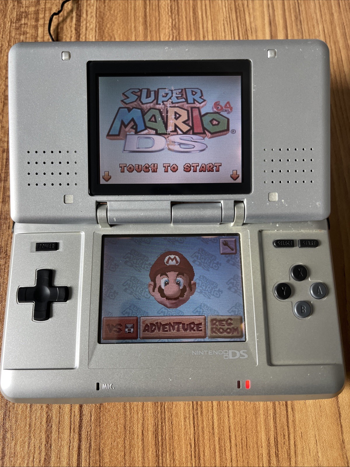 Nintendo DS Original Silver Console Bundle 9 Games Metroid Yoshi Mario 64 AS IS