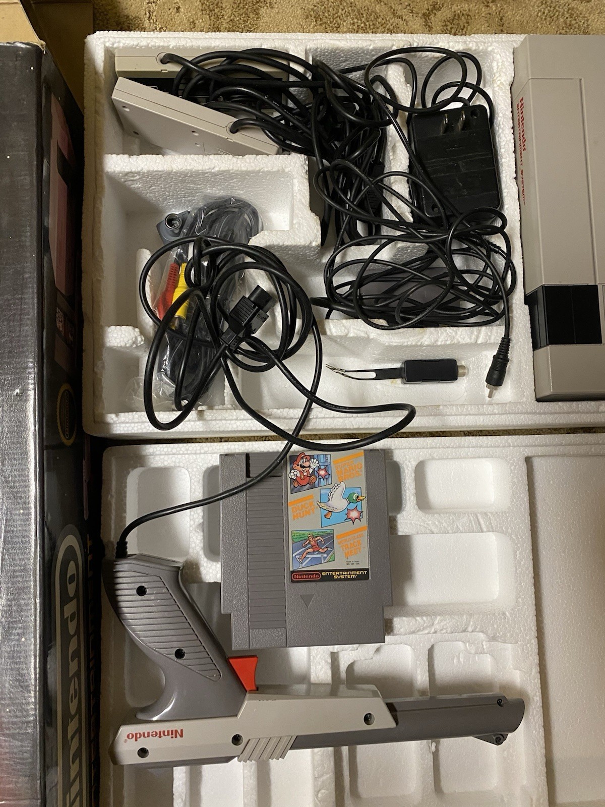1988 NES Action Set in box system super mario nintendo With Video Game