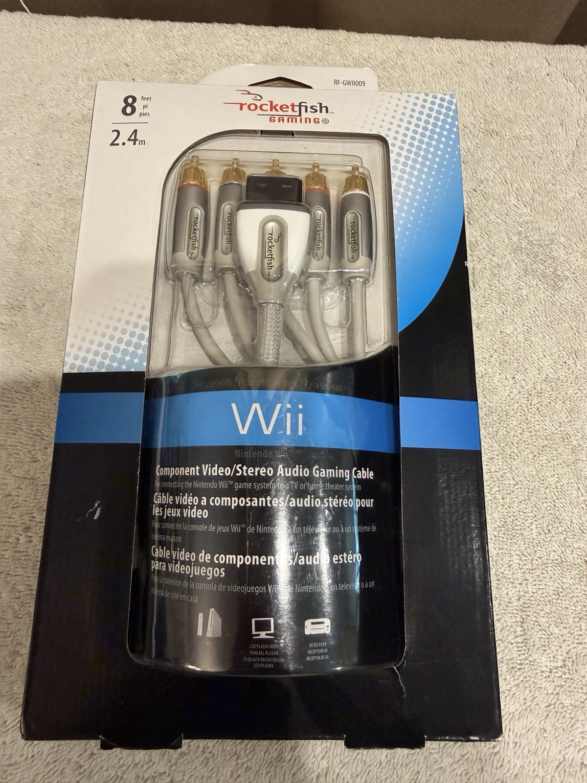 🔥Nintendo Wii Rocketfish Gaming 8 ft. Component Video Cable Brand New