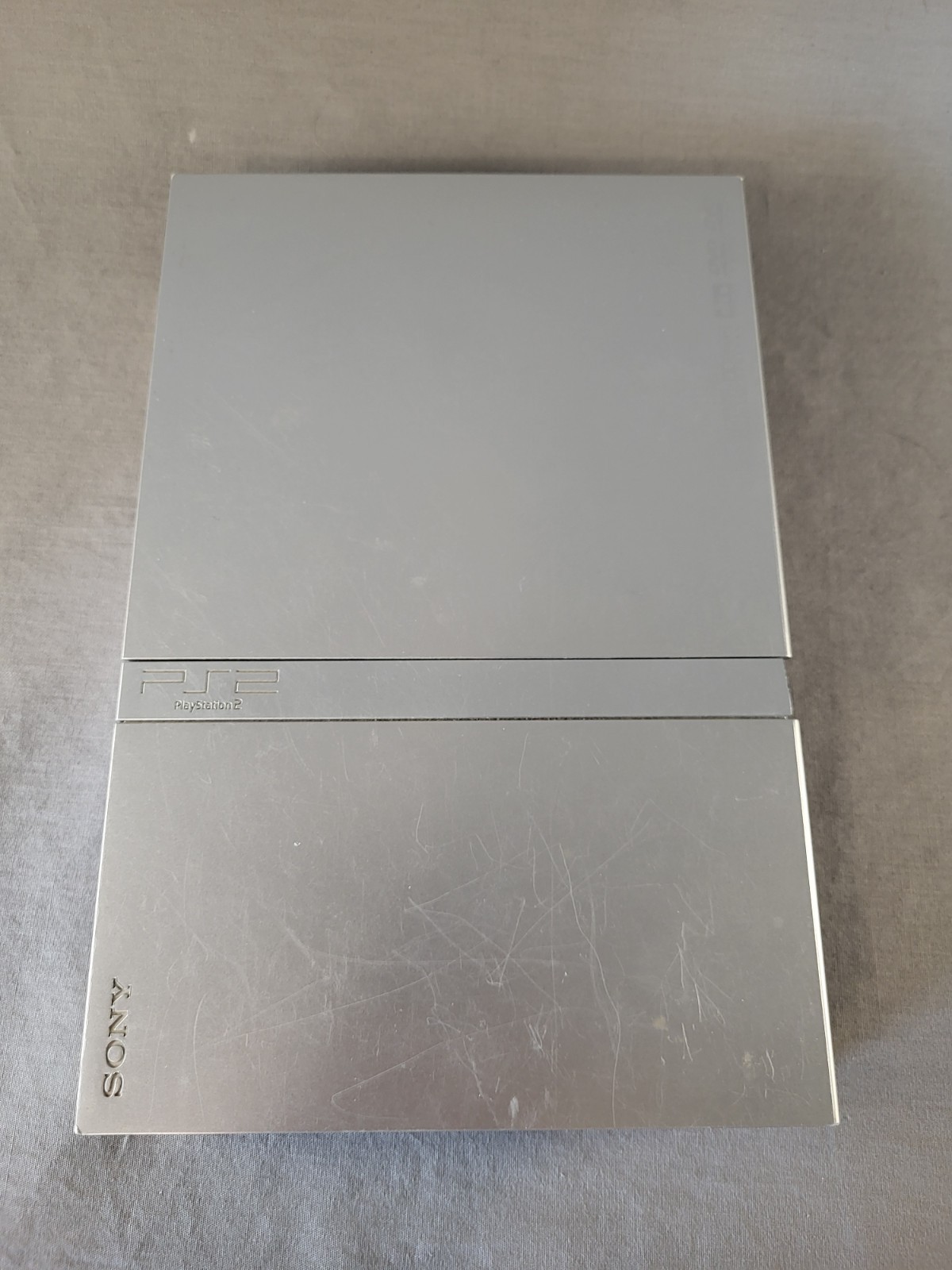 Sony PlayStation 2 PS2 Slim – SCPH-77001 – Silver – Cords, Controller & Mem Card