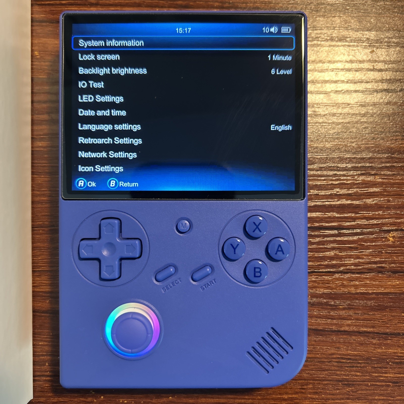RG 40XXV Blue Anbernic 4.0′ IPS handheld Game Console Linux 64-Bit 64GB