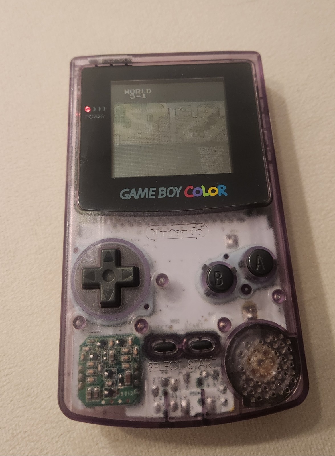 Nintendo Game Boy Color CGB-001 Clear Purple Transparent Handheld System 1998