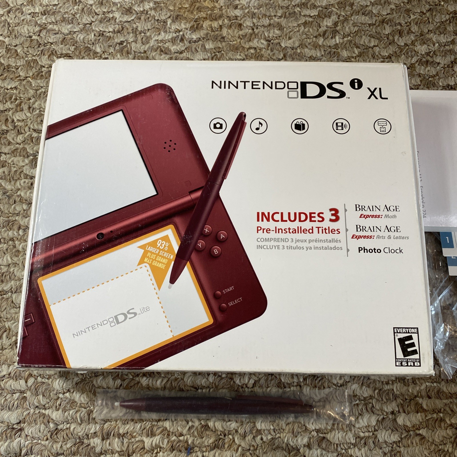 Nintendo DSi XL Burgundy Complete In Box CIB, ! Stylus, Manual!