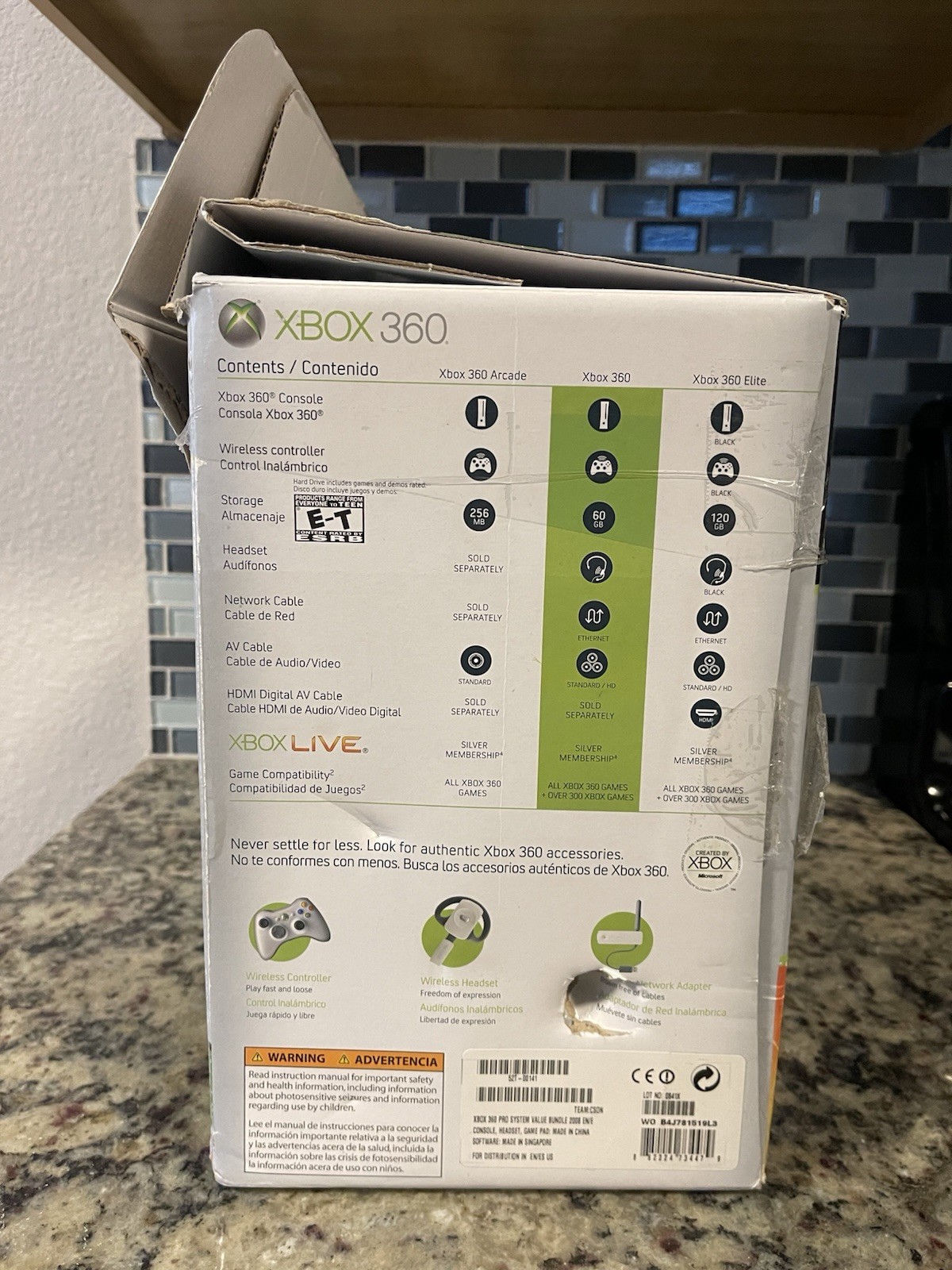 Microsoft Xbox 360 Pro System Value Bundle 60GB WORKNG NO GAMES