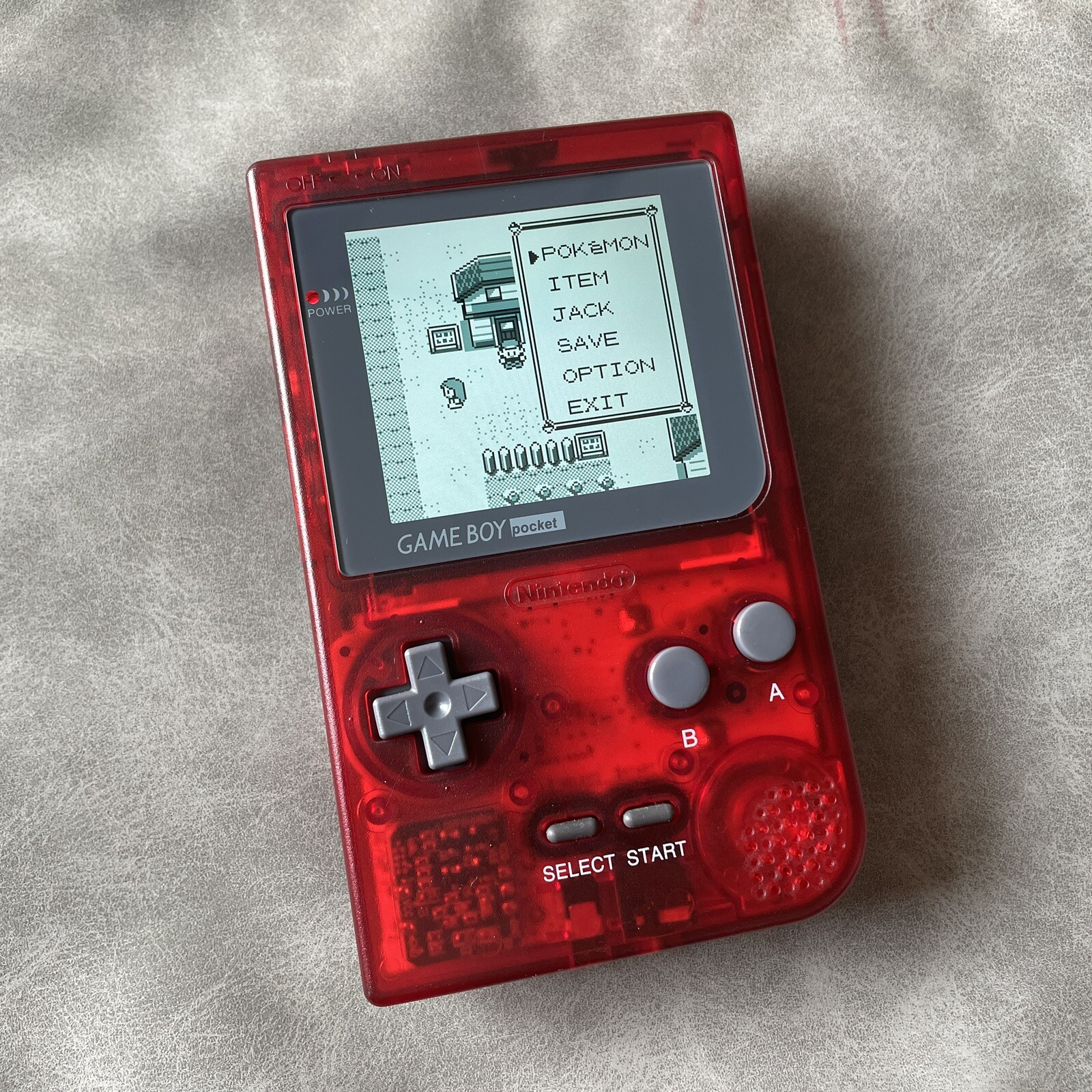 Nintendo Game Boy Pocket IPS screen red rosy 36 colour HD highlight