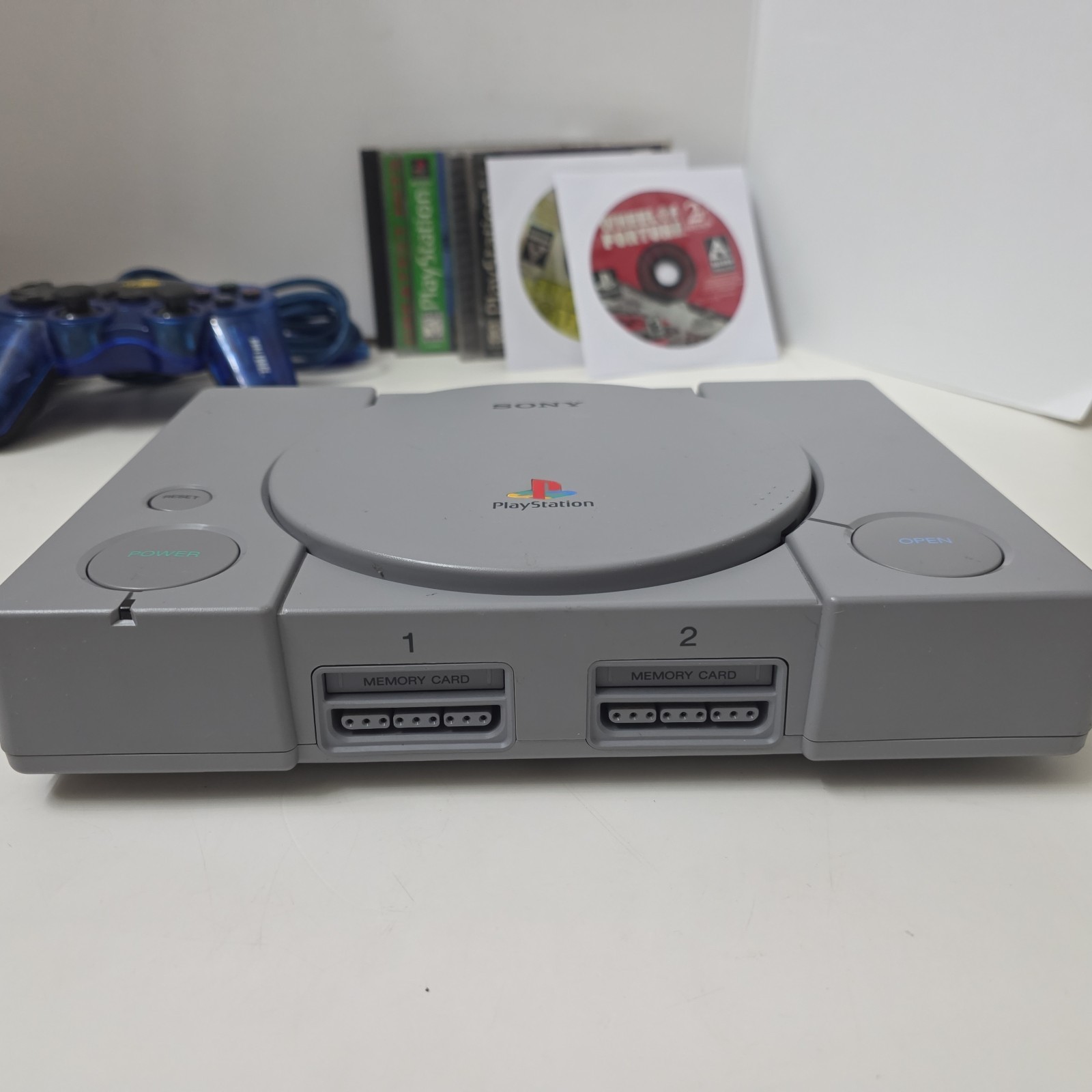 Sony Playstation 1 PS1 Console Bundle 8 Games, Remote, Power + AV Tested