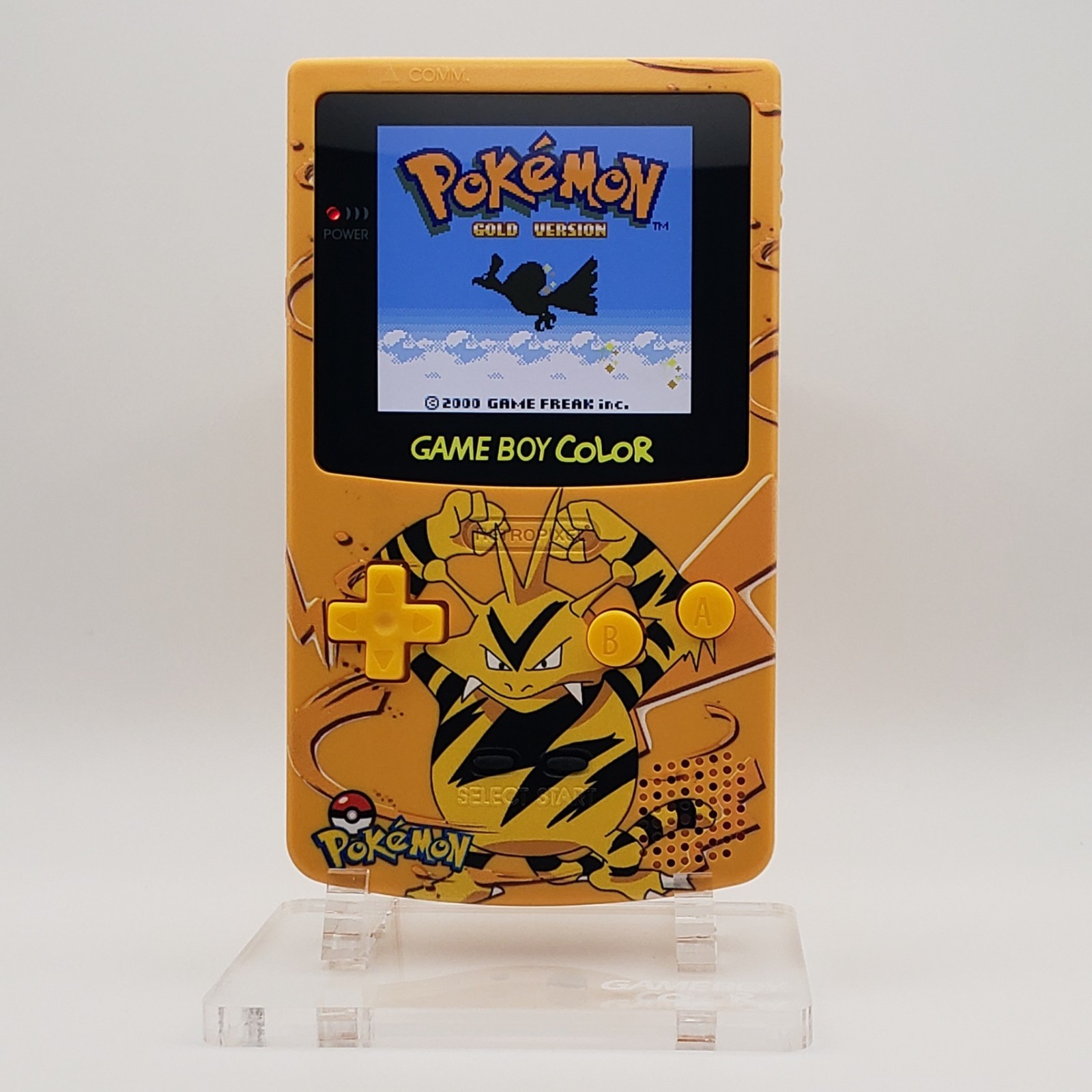 Laminated OLED Screen – Electabuzz Game Boy Color w/ Case, New Speaker, Recapped