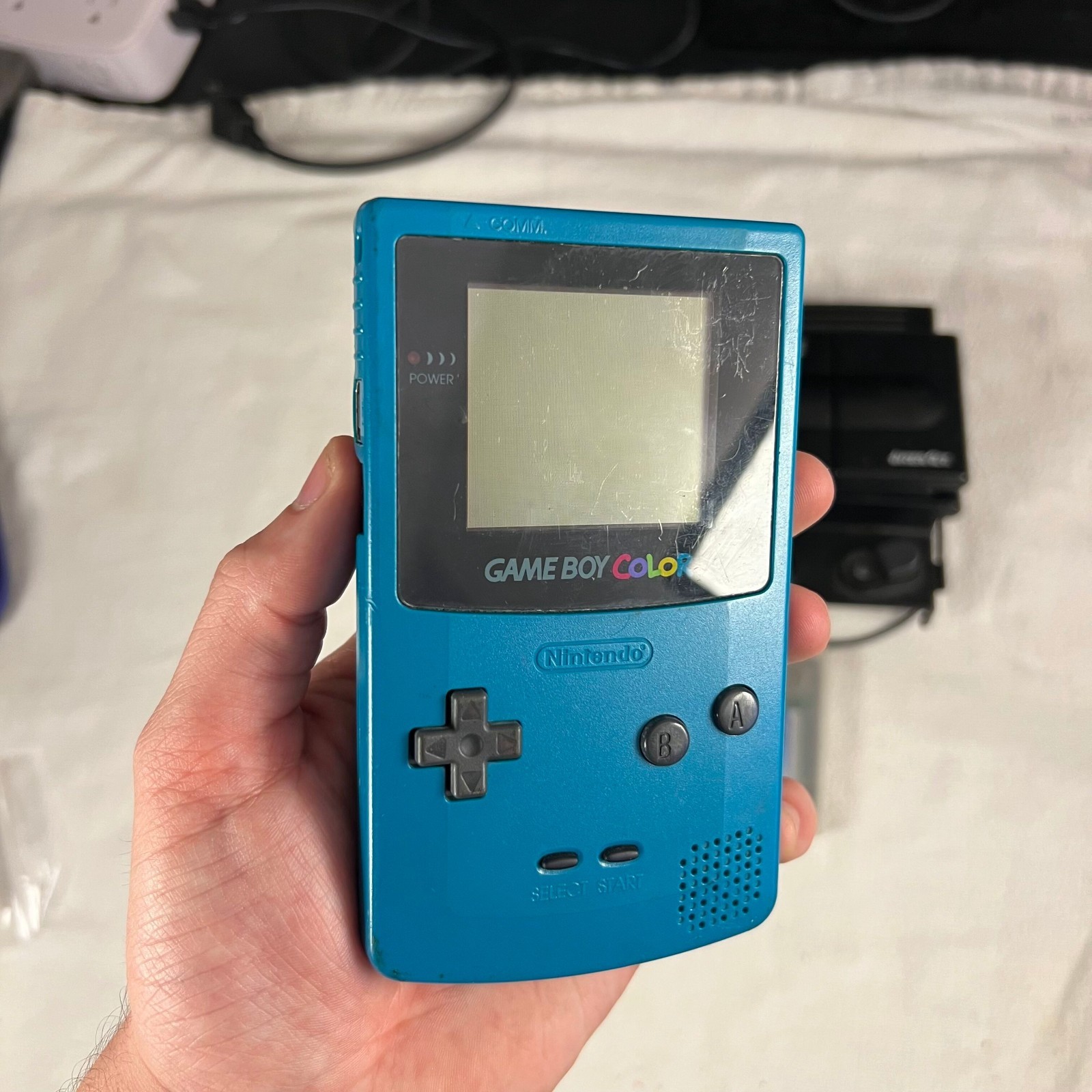 Nintendo Game Boy Color Teal Blue Console Games HandyPak *Read Description*