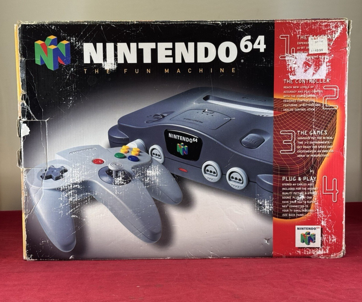 Nintendo 64 Console In Original Box w/ 3 Controllers
