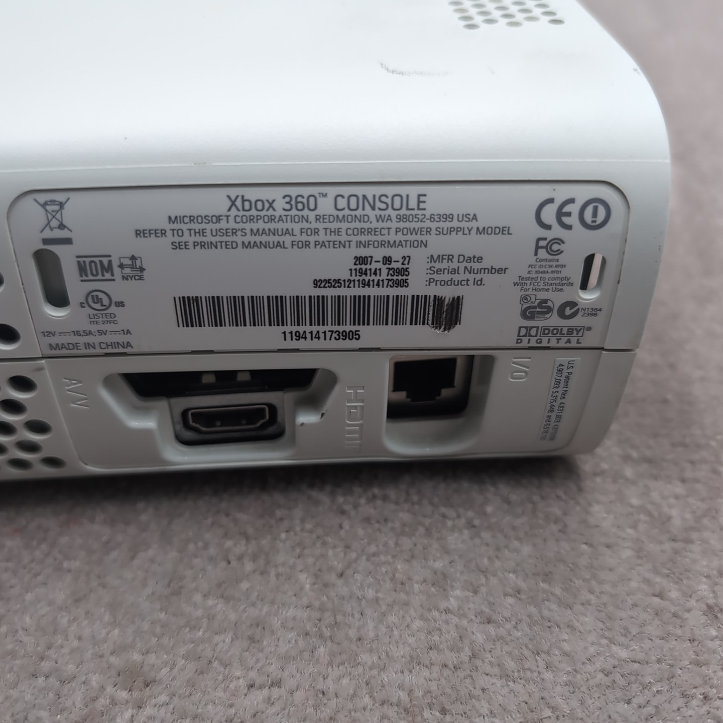 Microsoft Xbox 360 Game Console Hdmi for Parts/Repair Red Ring
