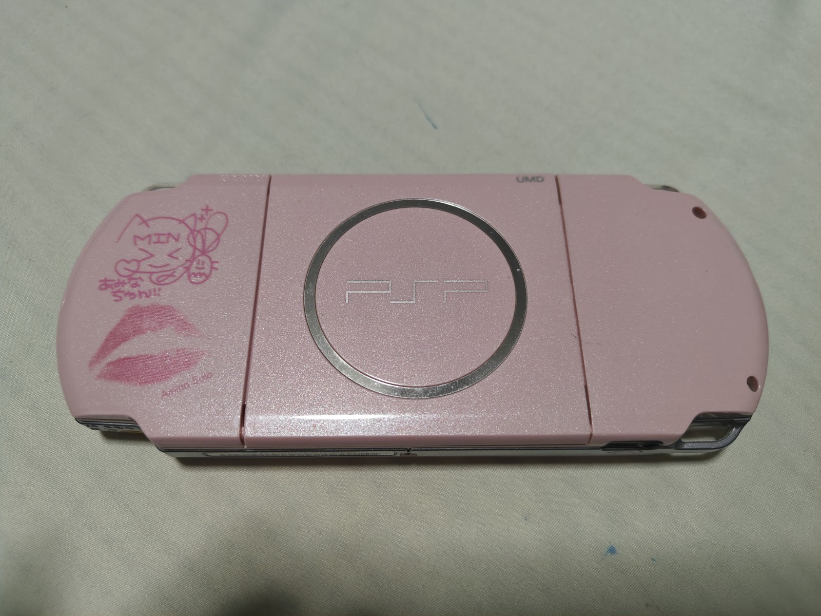 Sony PSP 3000 Console Pink w Glass Lens IPS Screen Upgrade Excellent Condition