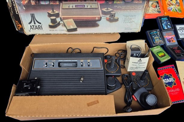 Atari CX-2600A Console Bundle In Original box w Over 12 Games Tested Working