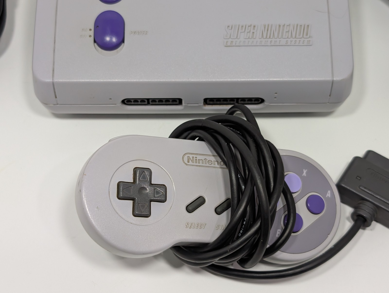 Super Nintendo SNES JR. Console OEM Controller + Cables – Works Great