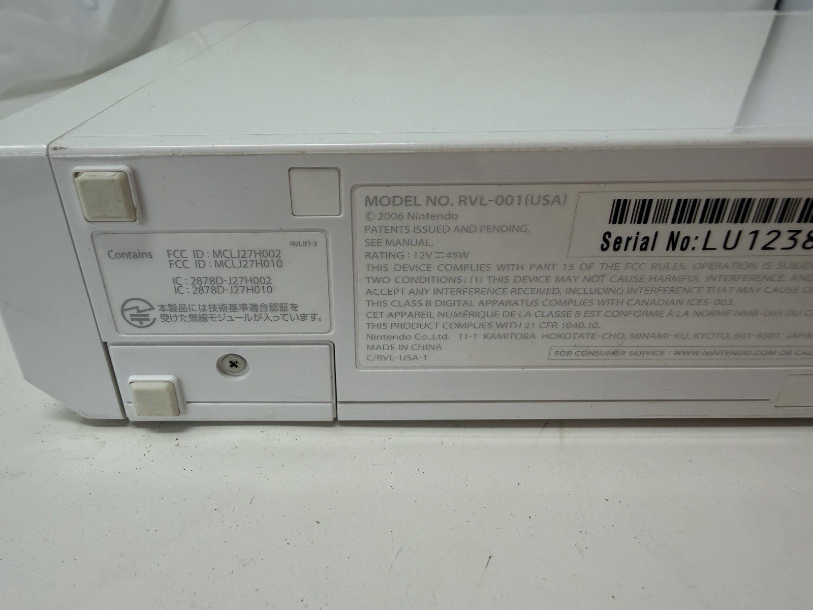 Nintendo Wii White Console Only RVL-001 Gamecube Compatible TESTED