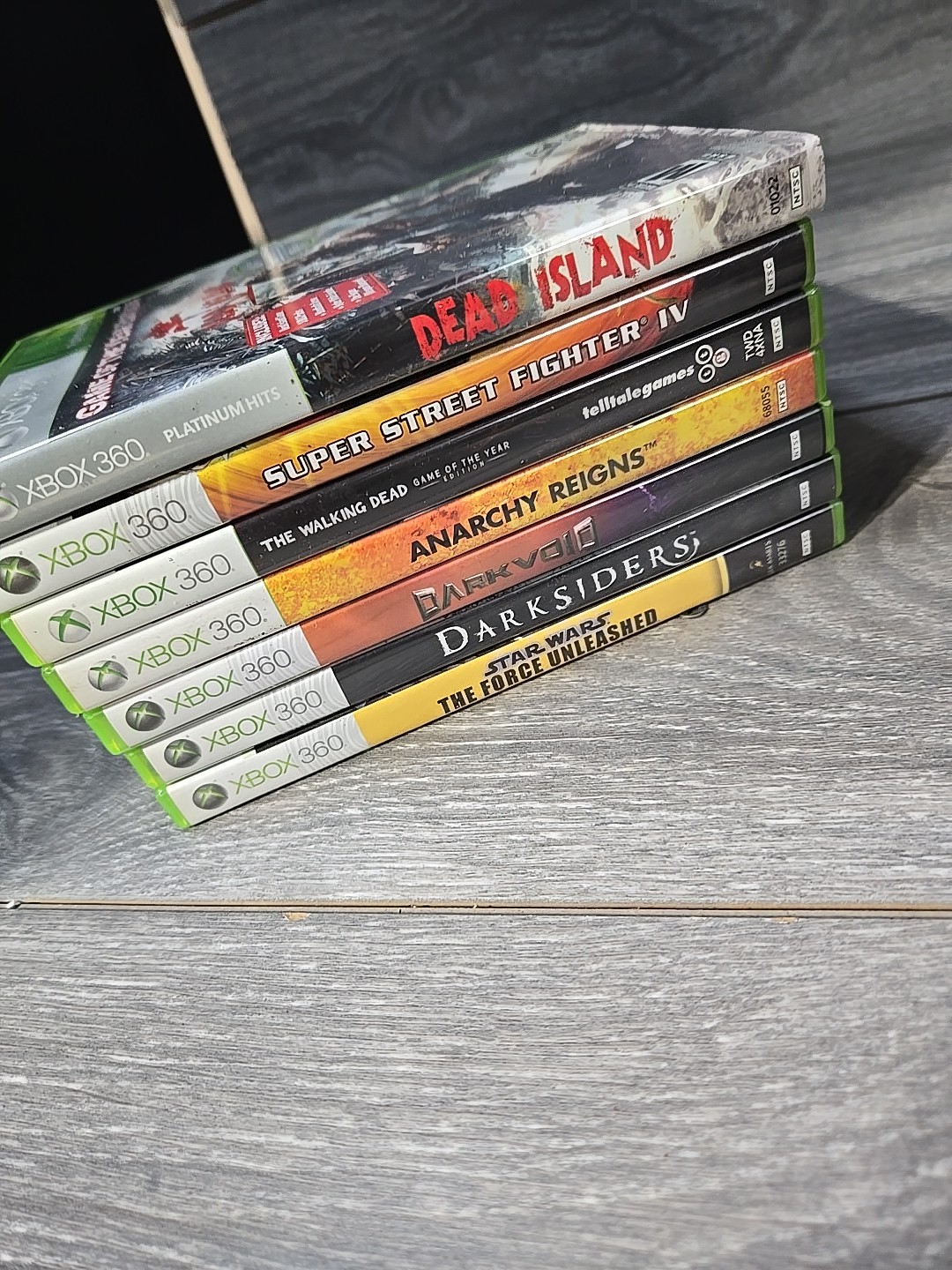 Xbox 360 S Matte 4GB Slim Black Console Bundle W / Cords& 7 Games Tested No Ctrl