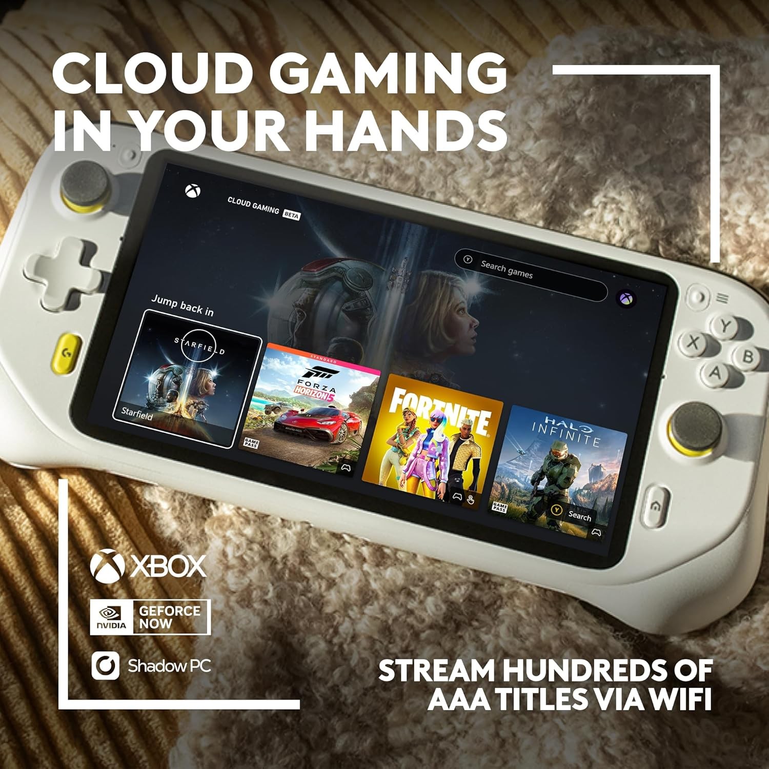 Logitech – G CLOUD Gaming Handheld Console + Handheld Carrying Case Bundle
