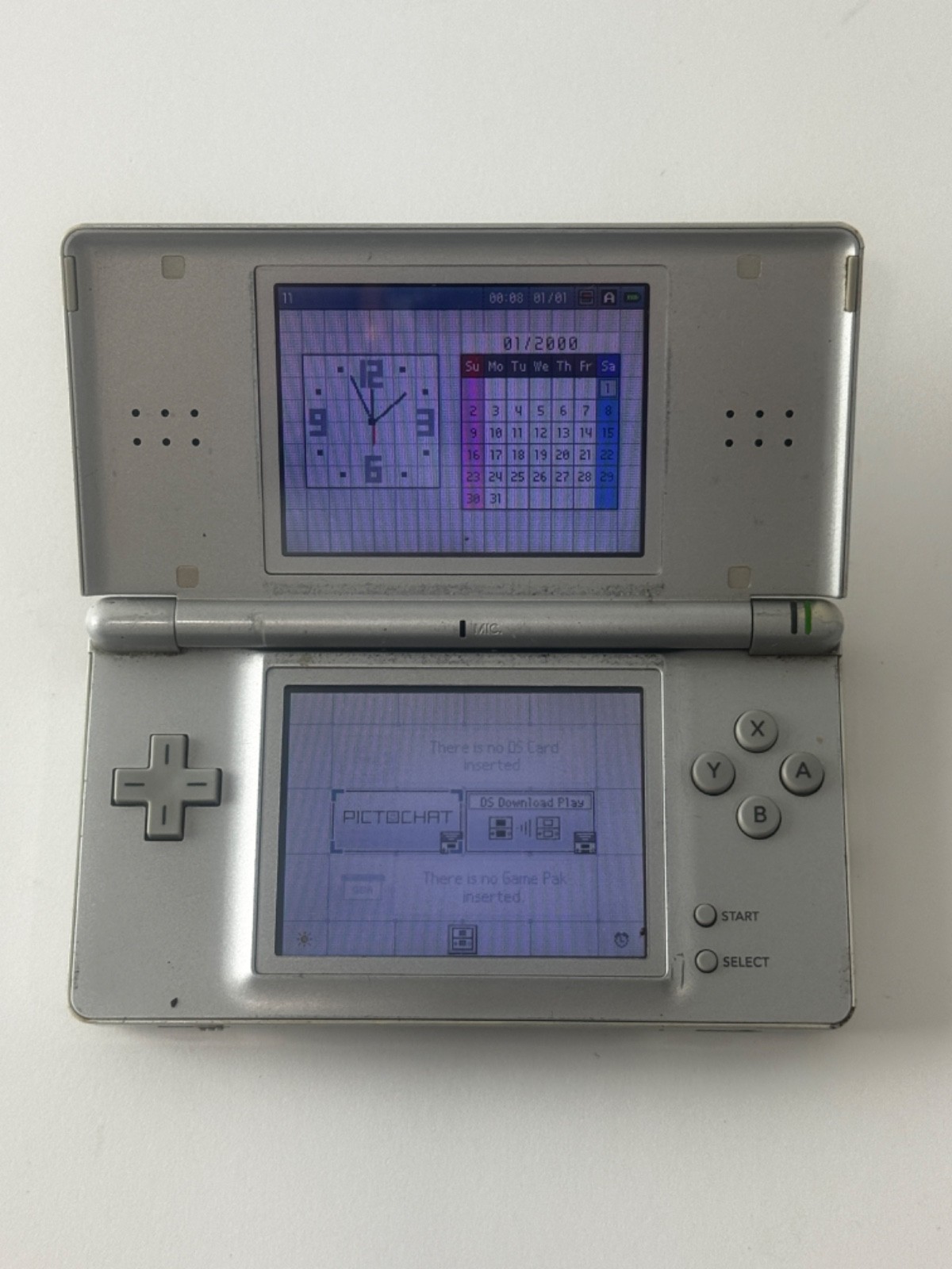 Nintendo DS Lite Silver Handheld Console USG-001 *For Parts or Fix* READ