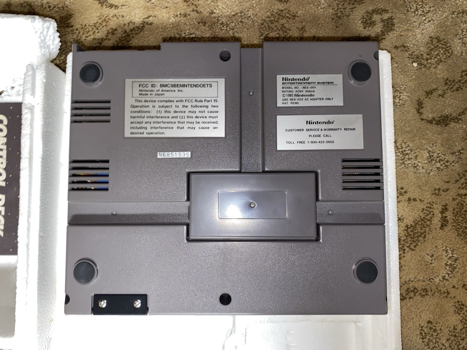 1988 NES Action Set in box system super mario nintendo With Video Game