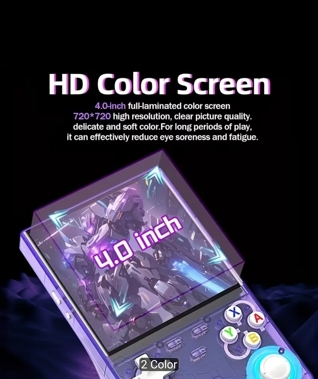 R36 Ultra 4″ 720p Handheld Game Console 128GB 3500mAh Wi-Fi USB Purple/Black