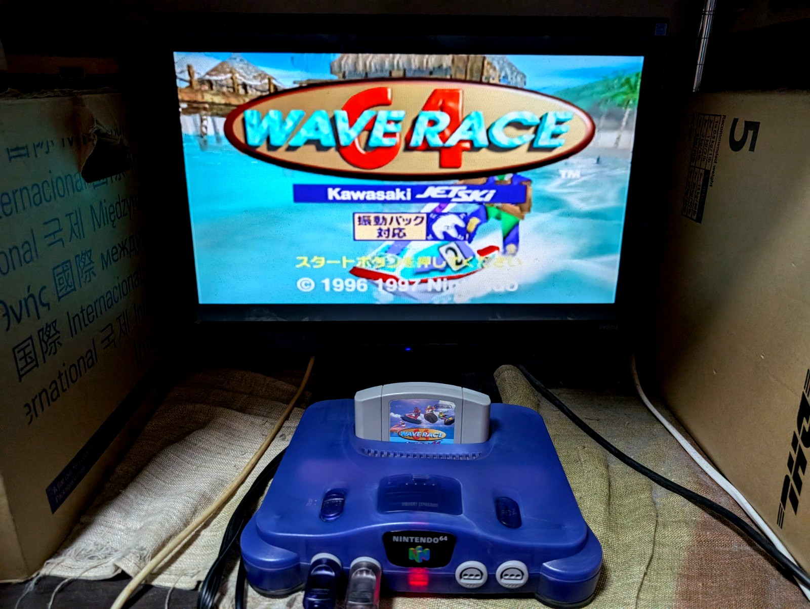 Nintendo 64 Region Free Console Midnight Blue 2controllers japan