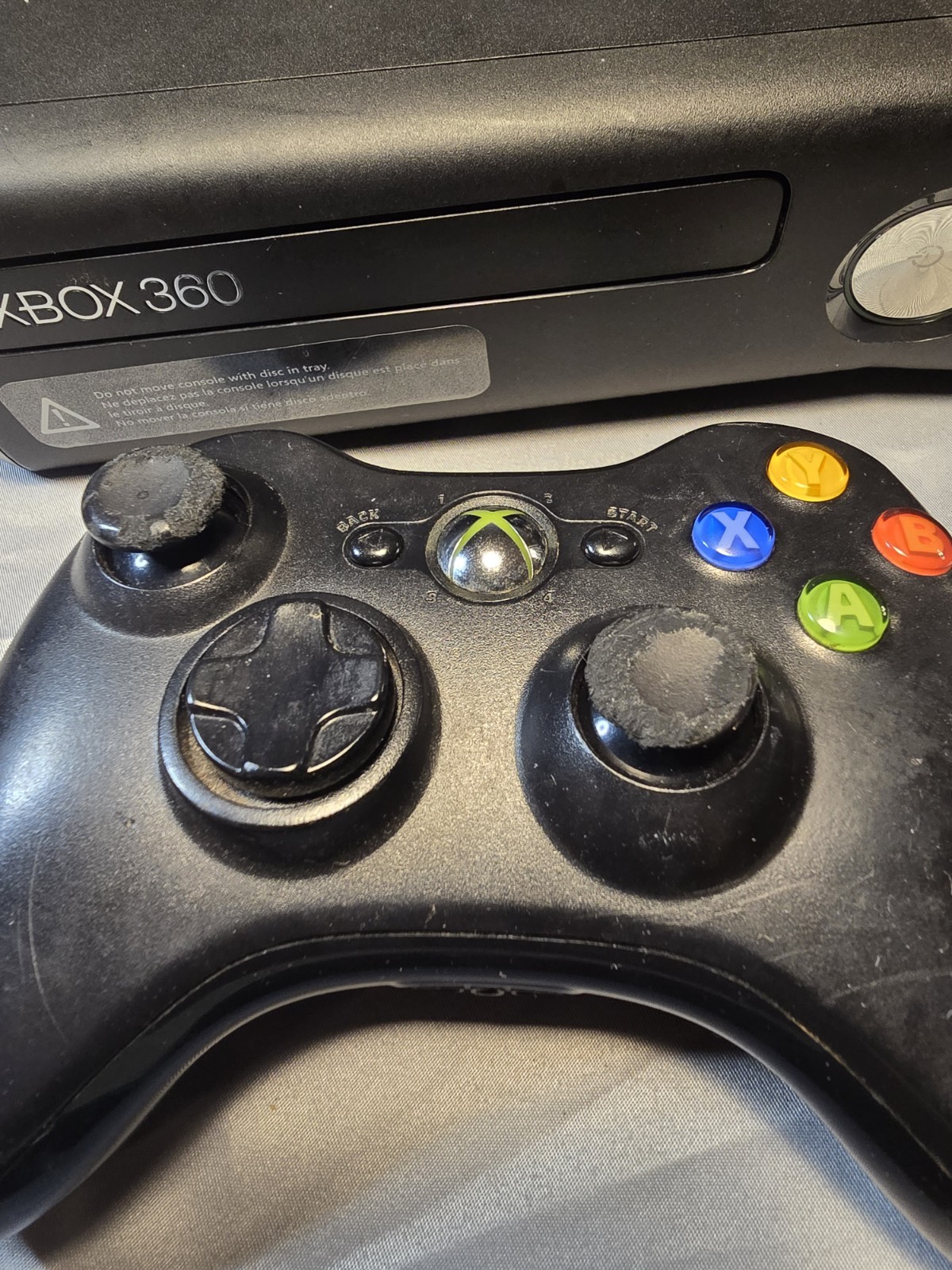 Xbox 360 S Slim Model 1439 Glossy Black Console 250GB HDD w/ Controller Works