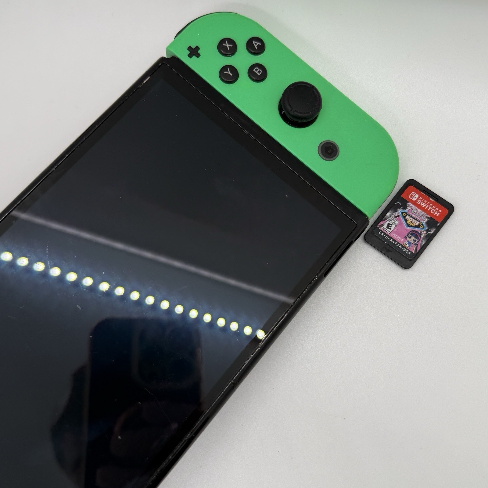 Nintendo Switch OLED HEG-001 Video Game Console + Games Neon Joy-Cons Handheld