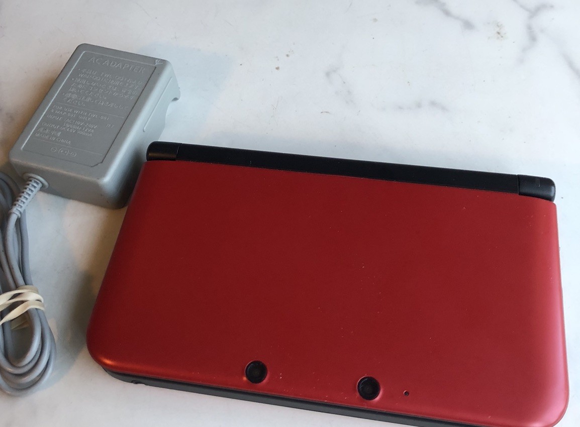 Nintendo 3DS XL Red Console SPR-001 US Version TESTED Stylus Bravely Default