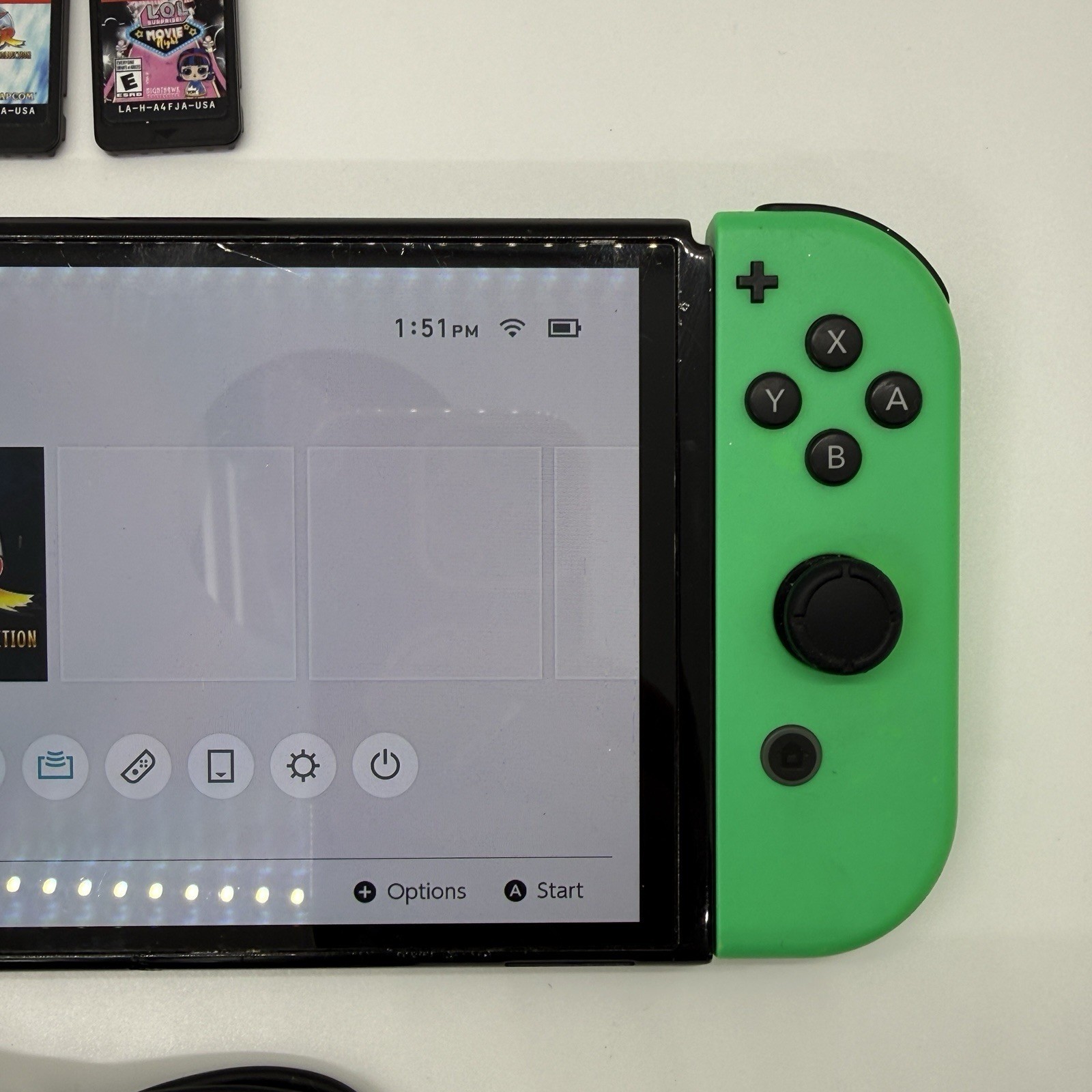 Nintendo Switch OLED HEG-001 Video Game Console + Games Neon Joy-Cons Handheld