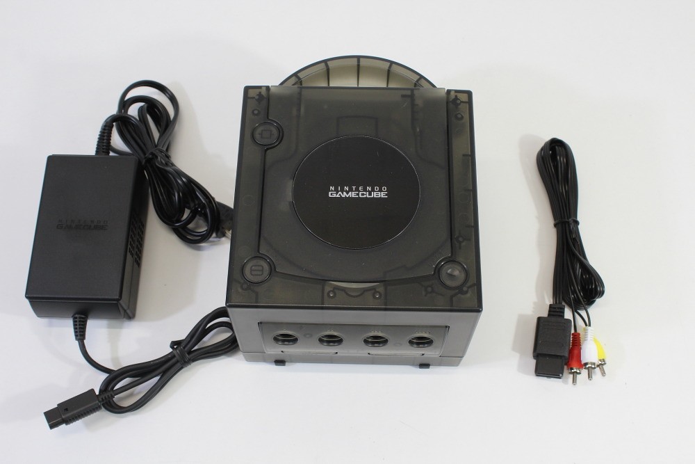 Nintendo Gamecube Clear Transparent Black Console & AC AV NTSC-U/C DOL-001 LED