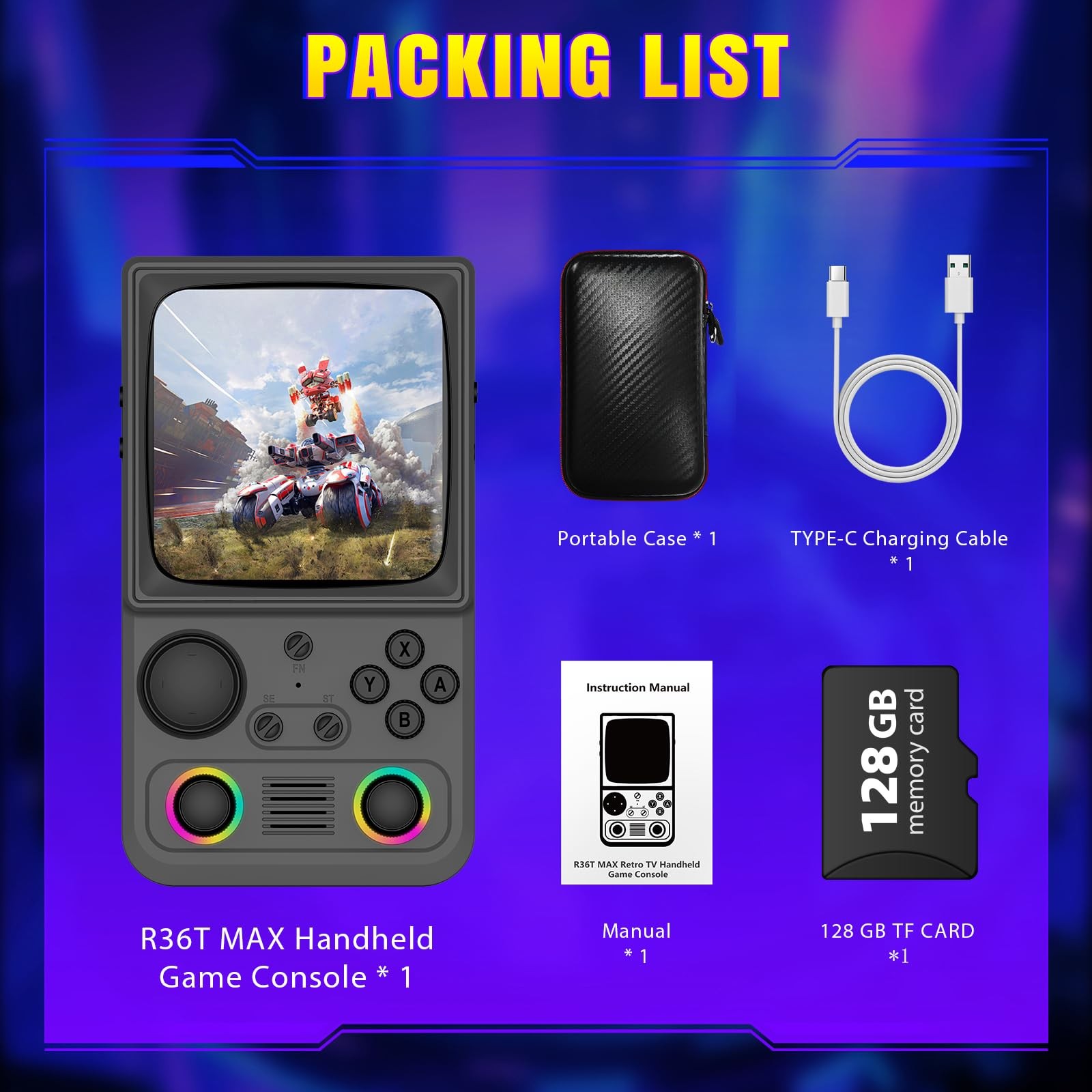 R36TMAX Upgraded Retro Handheld Game Console with 4000mAh Battery, 4.0» IPS …