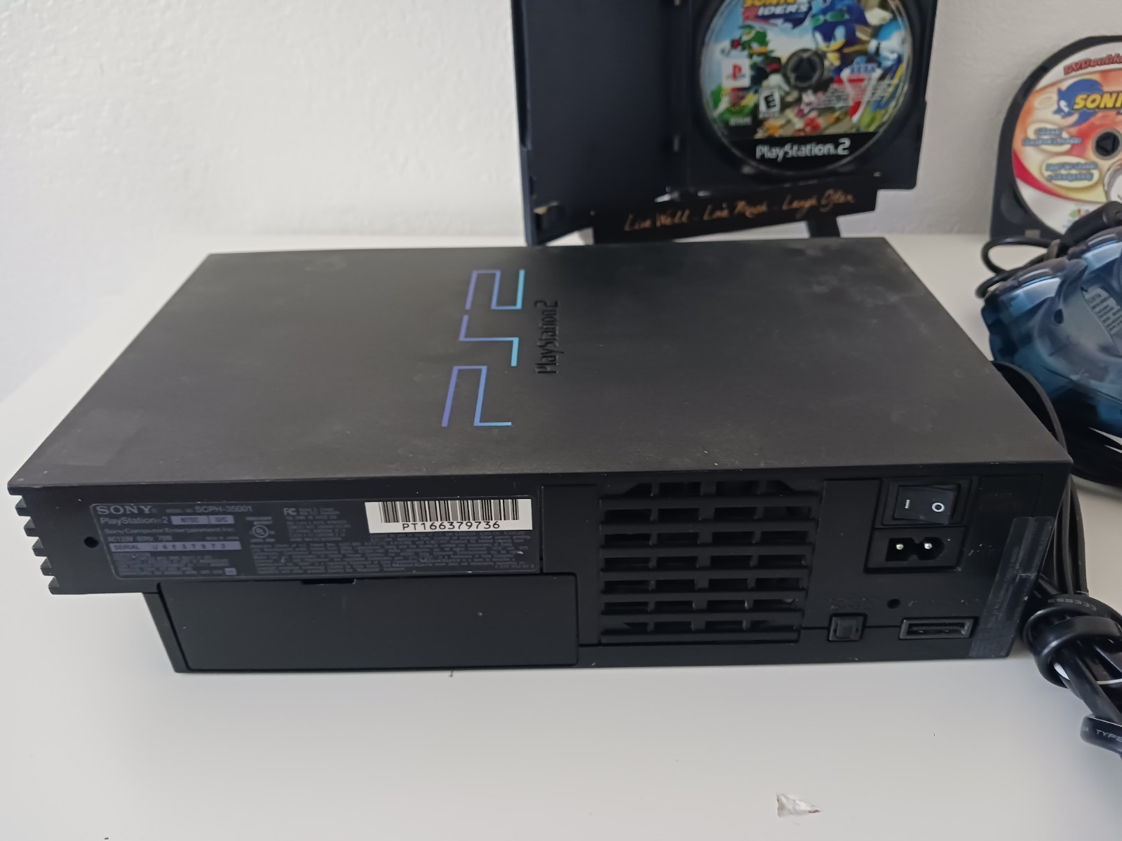 Sony PlayStation 2 Bundle SCPH-35001 + Blue Controller + 128MB Sonic Riders