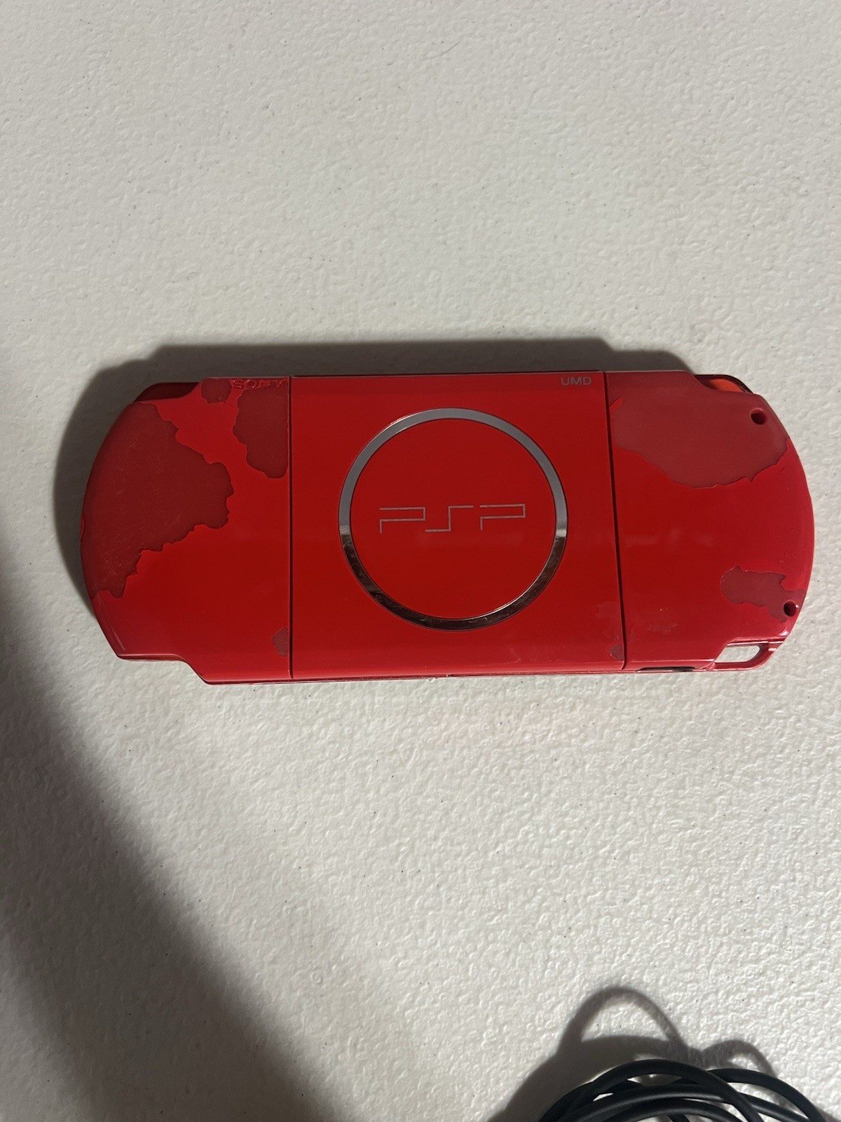 Sony PSP 3000 Console Red Black No Battery No Charger with Memory Card 1GB