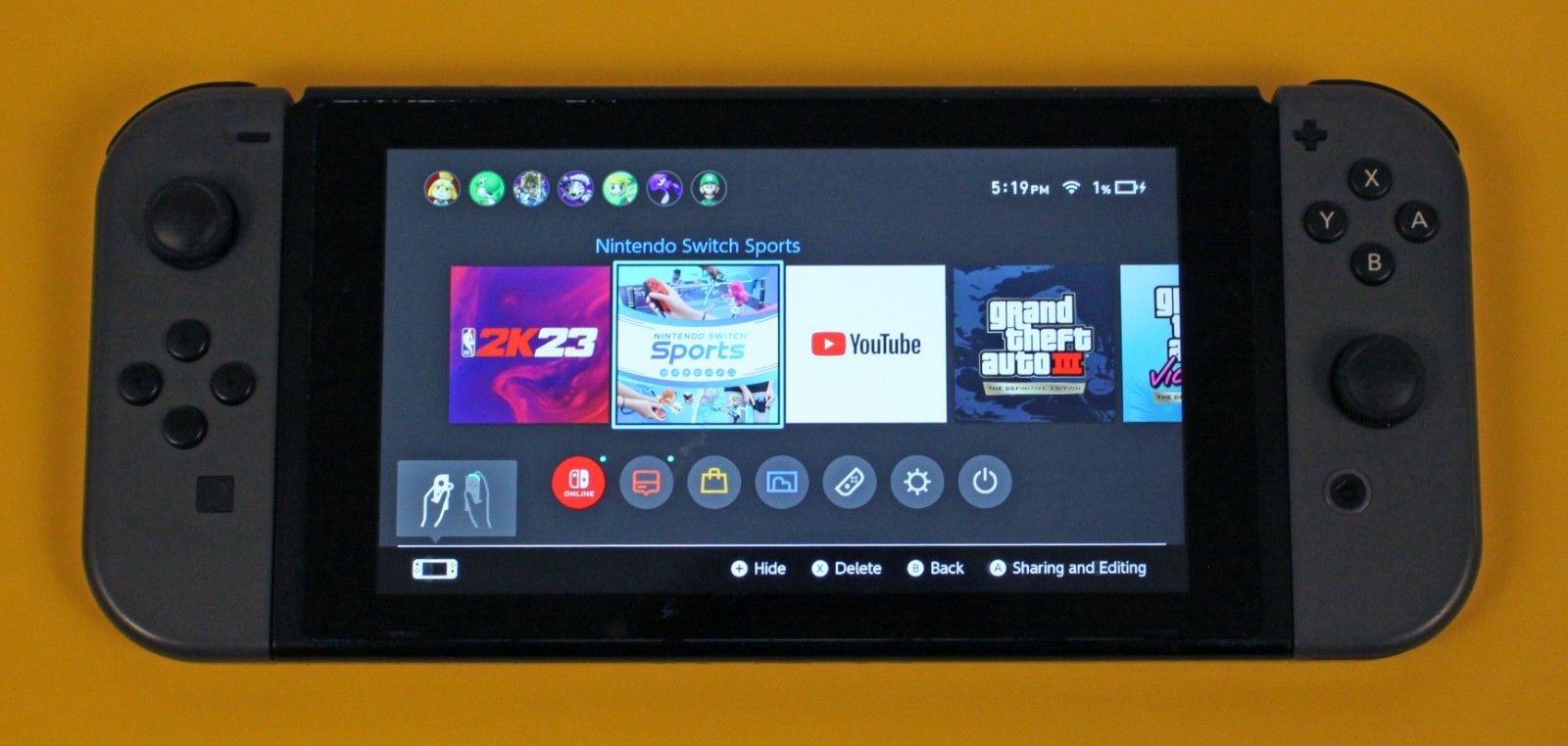 Nintendo Switch 1 32GB Console Bundle Grey Gray JoyCons With OEM Dock 64GB Card