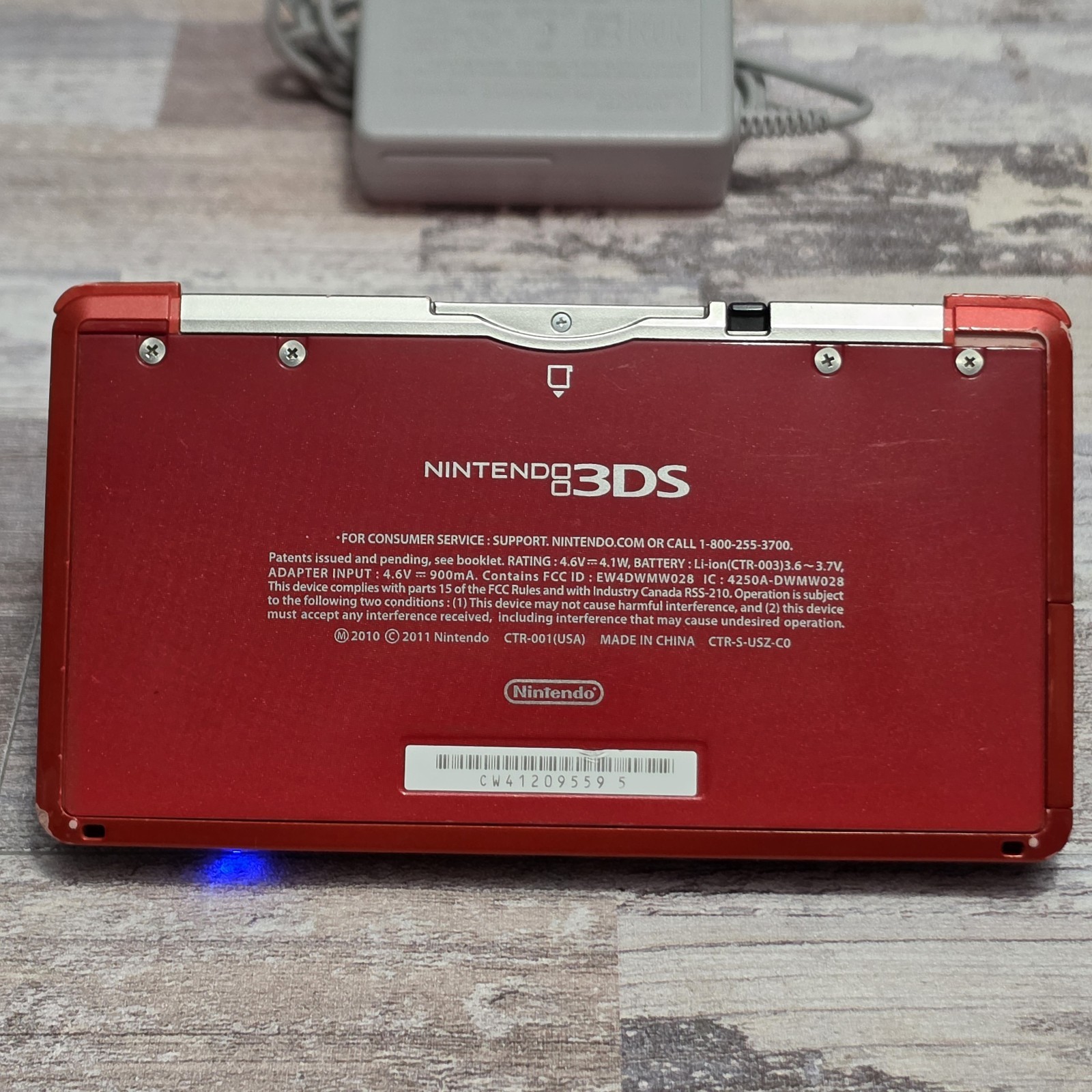 Nintendo 3DS Handheld System Flame Red CTR-001 USA with Games and Charger Bundle