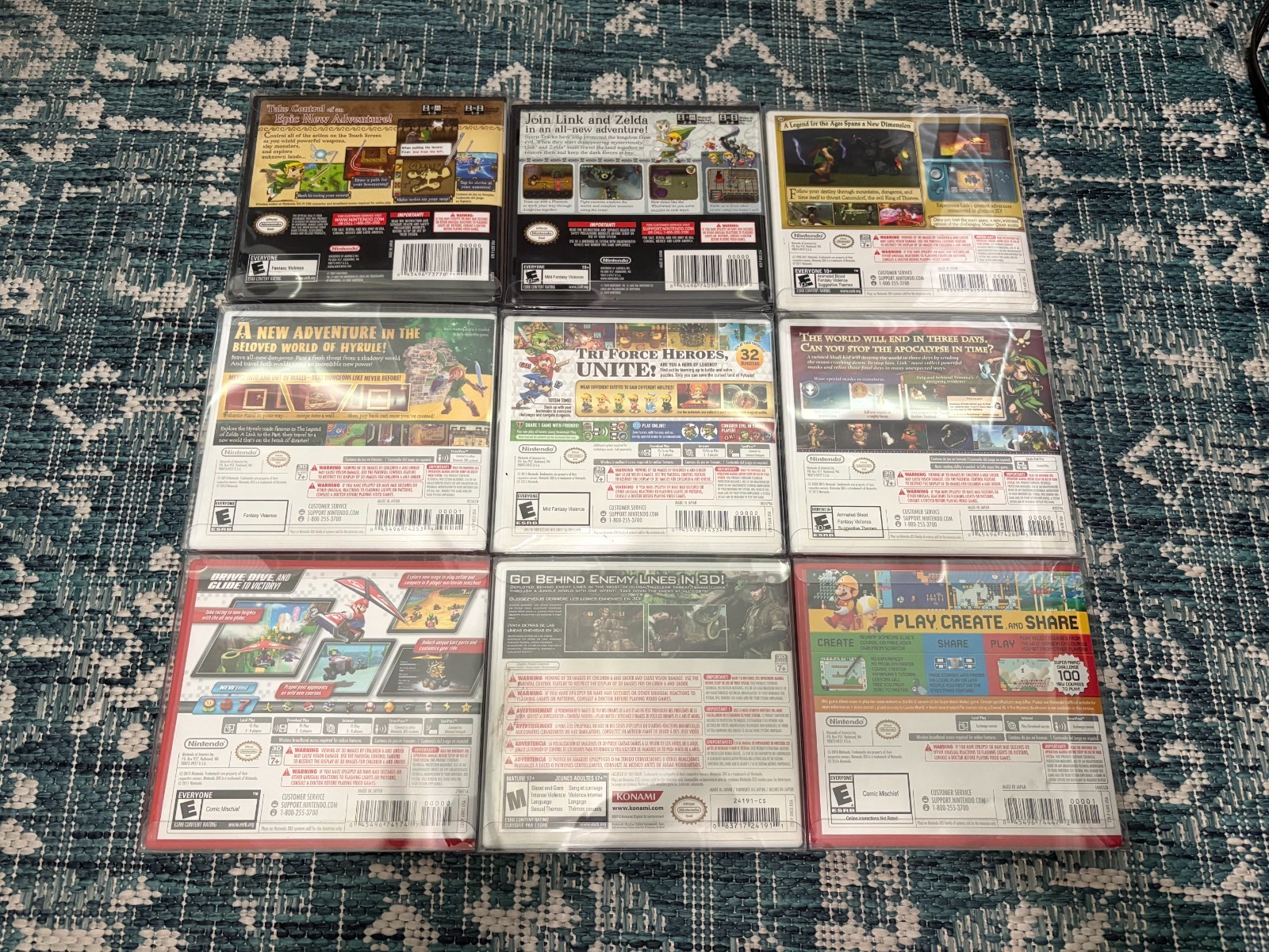Nintendo 3DS Midnight Purple Console Bundle – Complete in Box with 9 Games Zelda